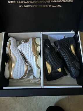 Jordan Kids Sneakers in White and Gold